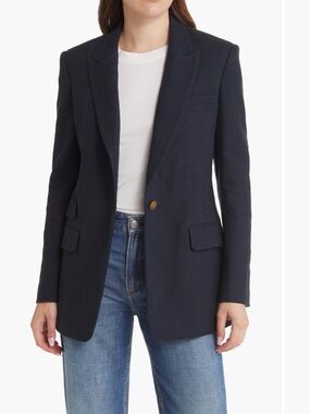 rag & bone Navy Single-Button Tailored Blazer